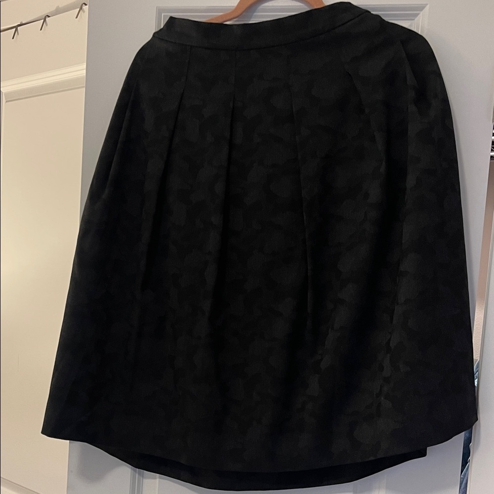 Elegant Black A-Line Skirt with Subtle Pattern